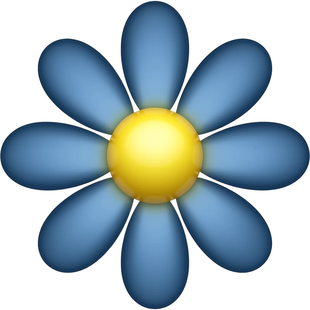 Simple daisy emoji but make it dark blue emoji
