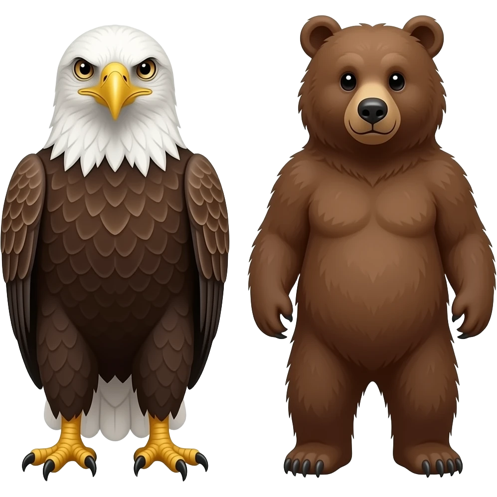 two head eagle and a wild bear emoji