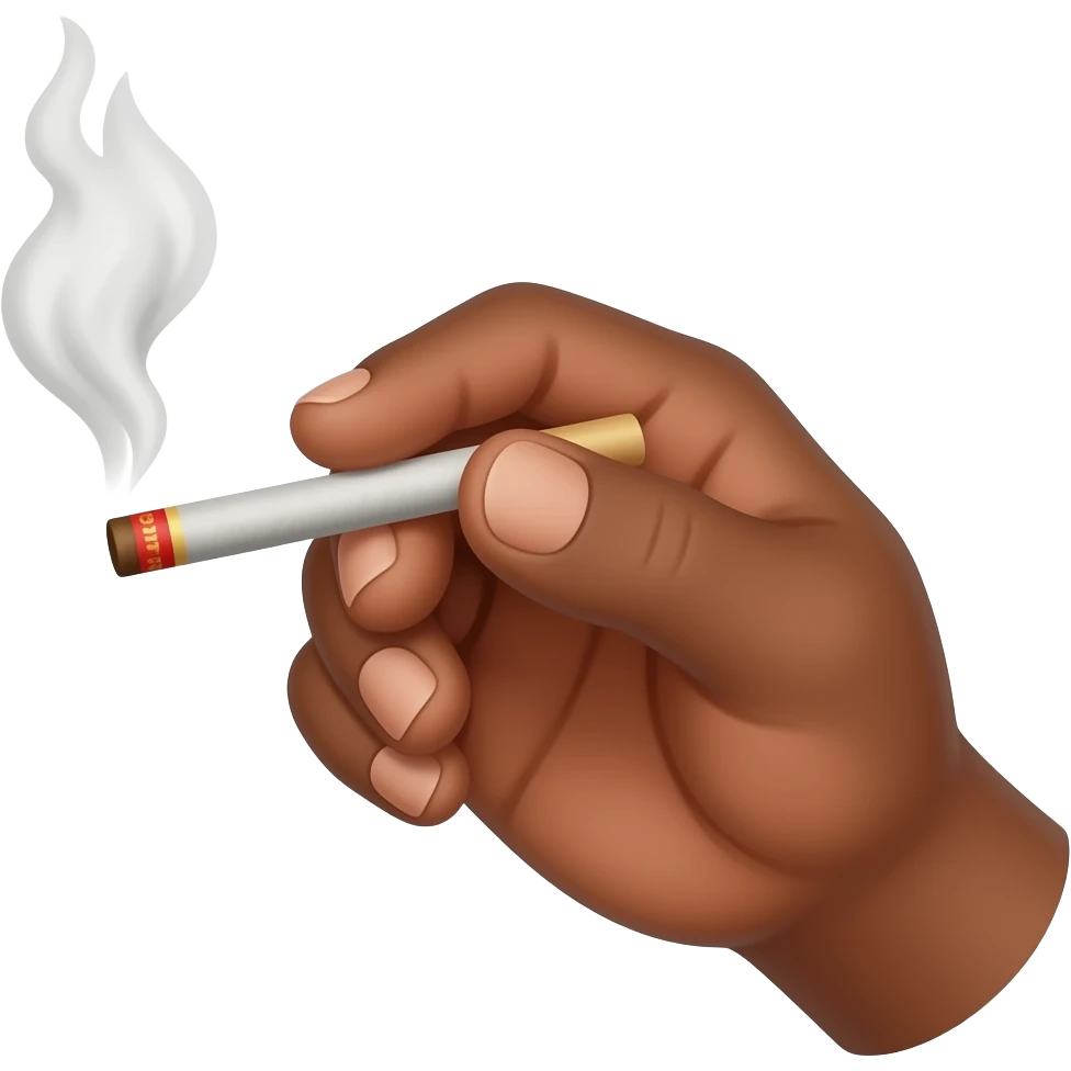 Blunt smoke brown hand emoji