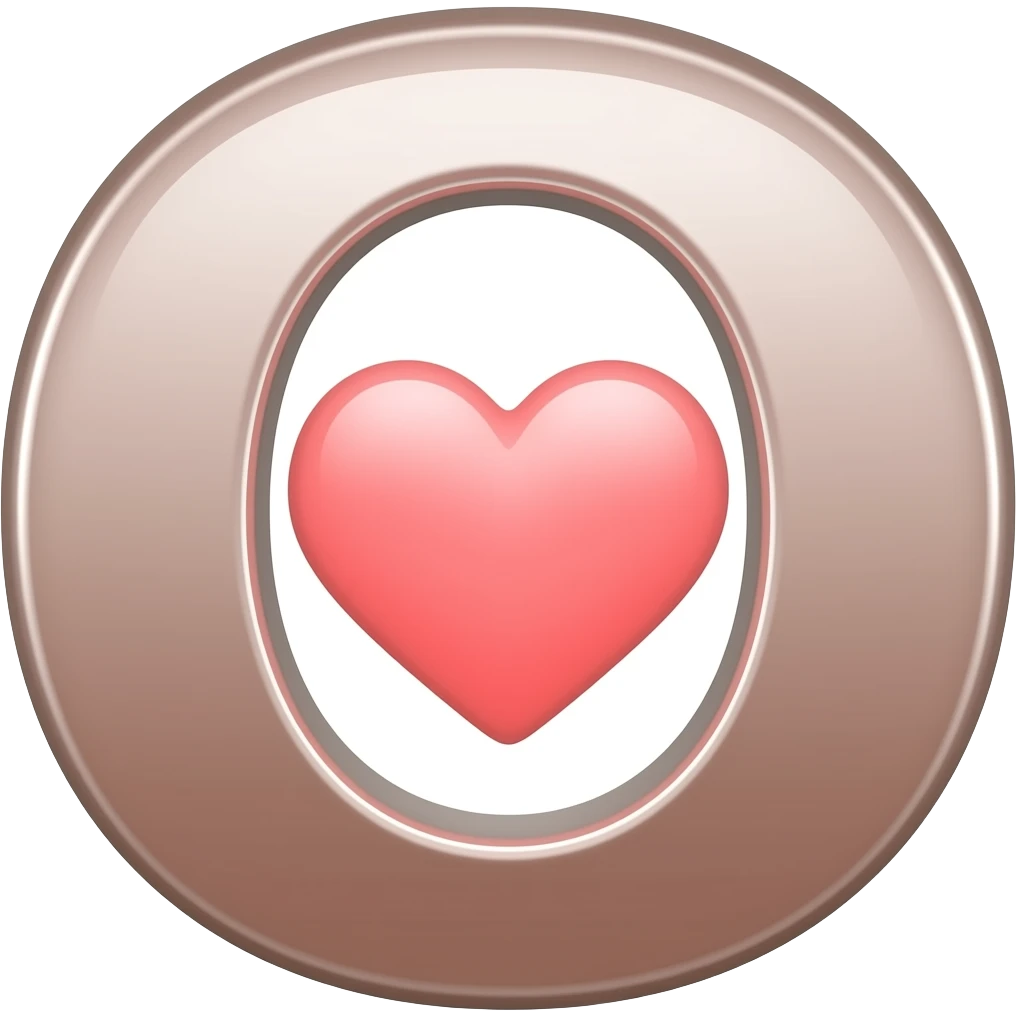 Сердечко внутри буква О emoji