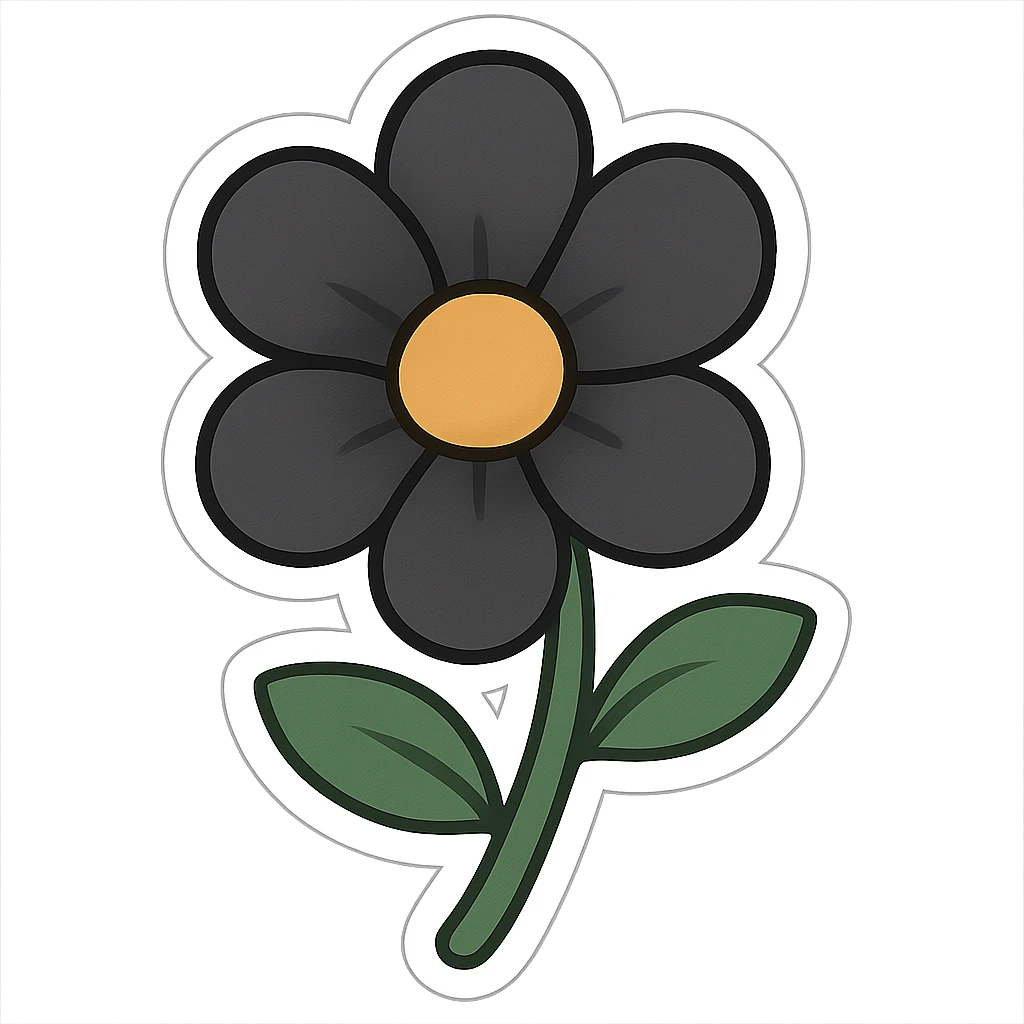 simple black flower emoji