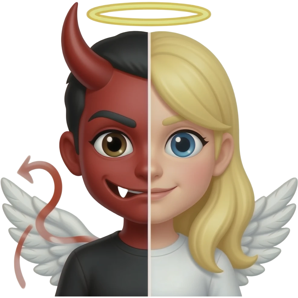 Half 😈half😇 og emoji not human emoji