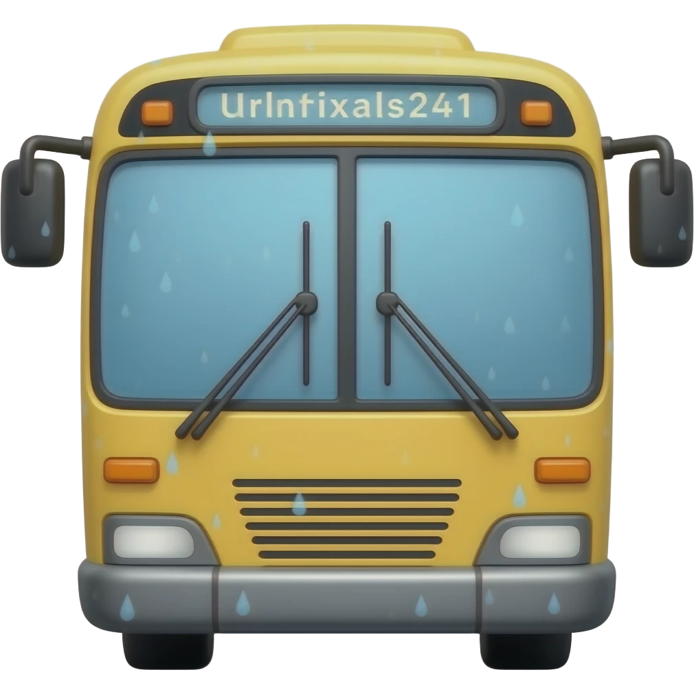 bus raining emoji