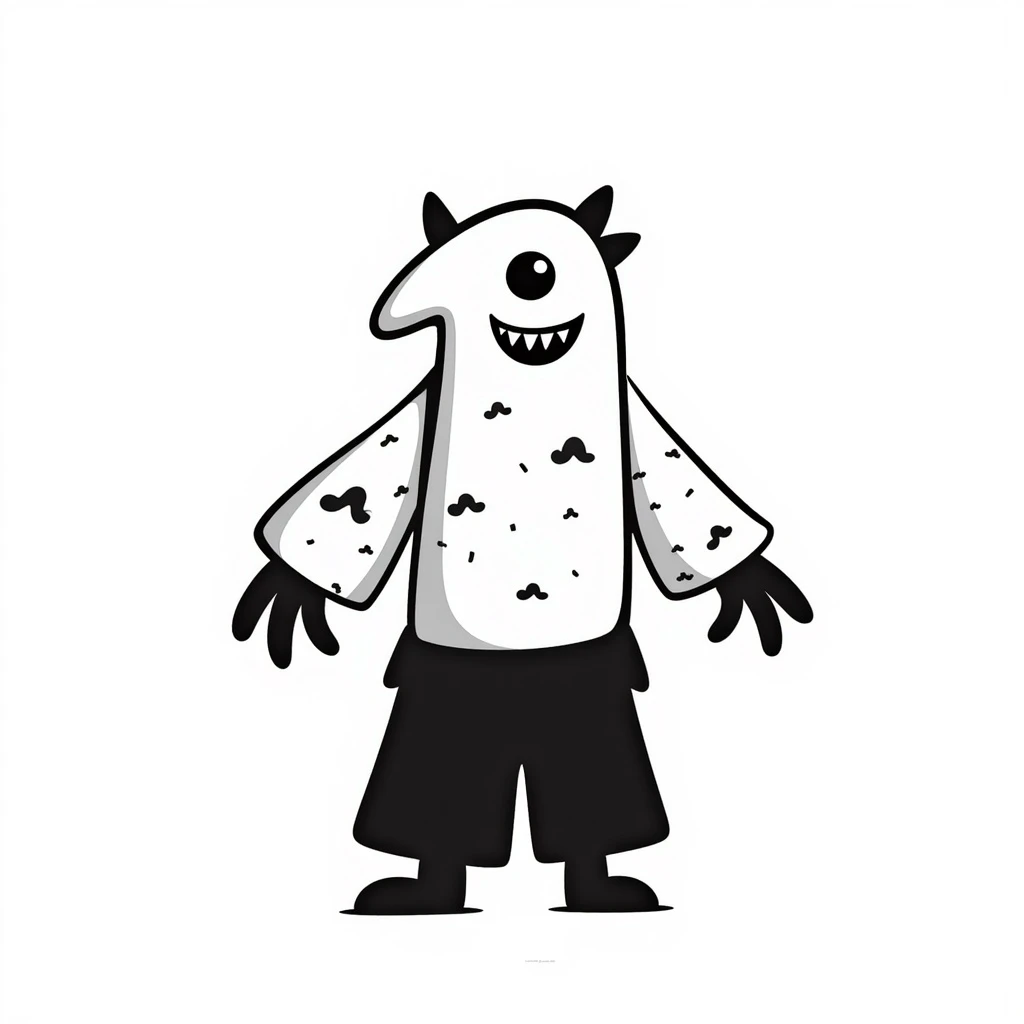 The number 1 as a fantasy monster emoji
