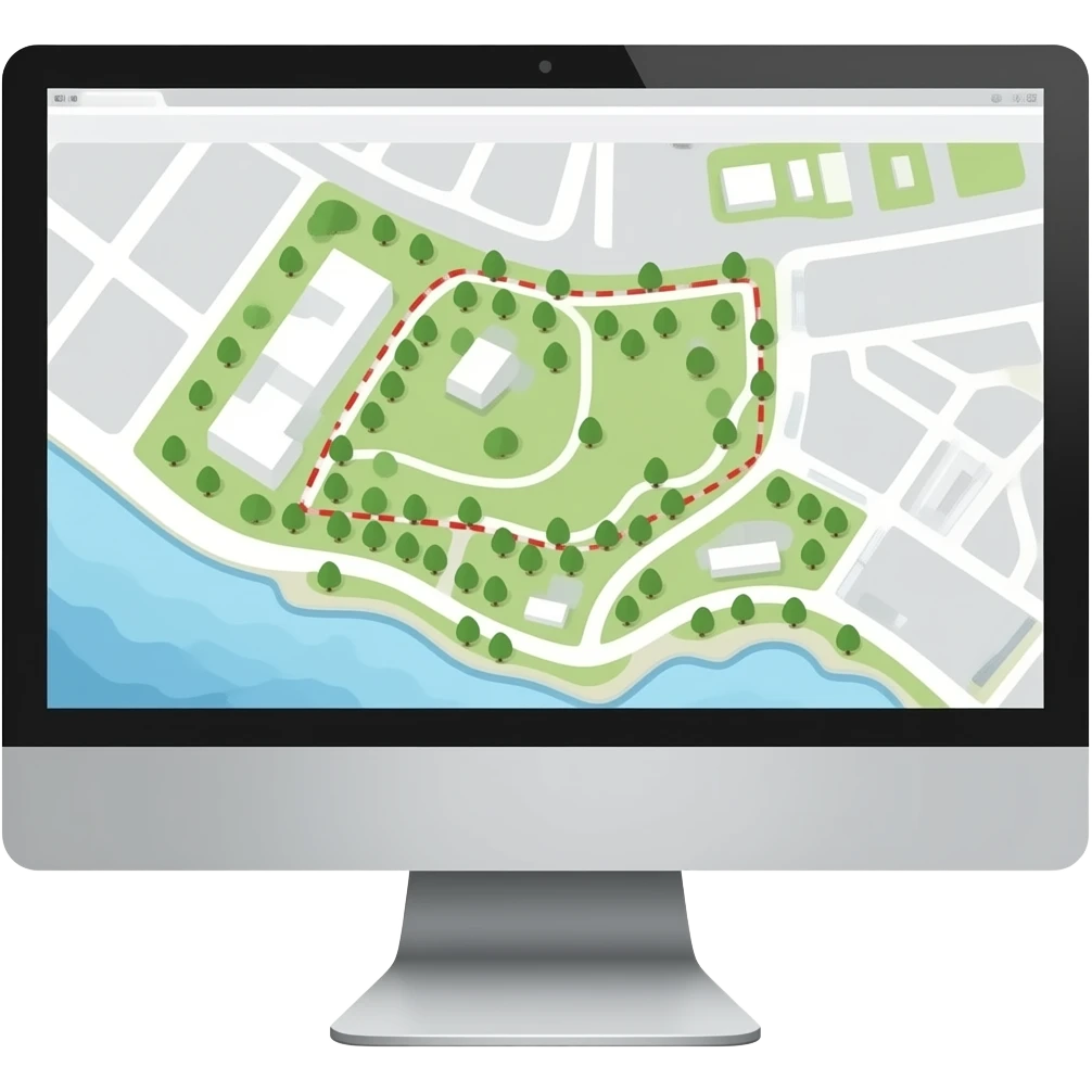 land plans on computer emoji