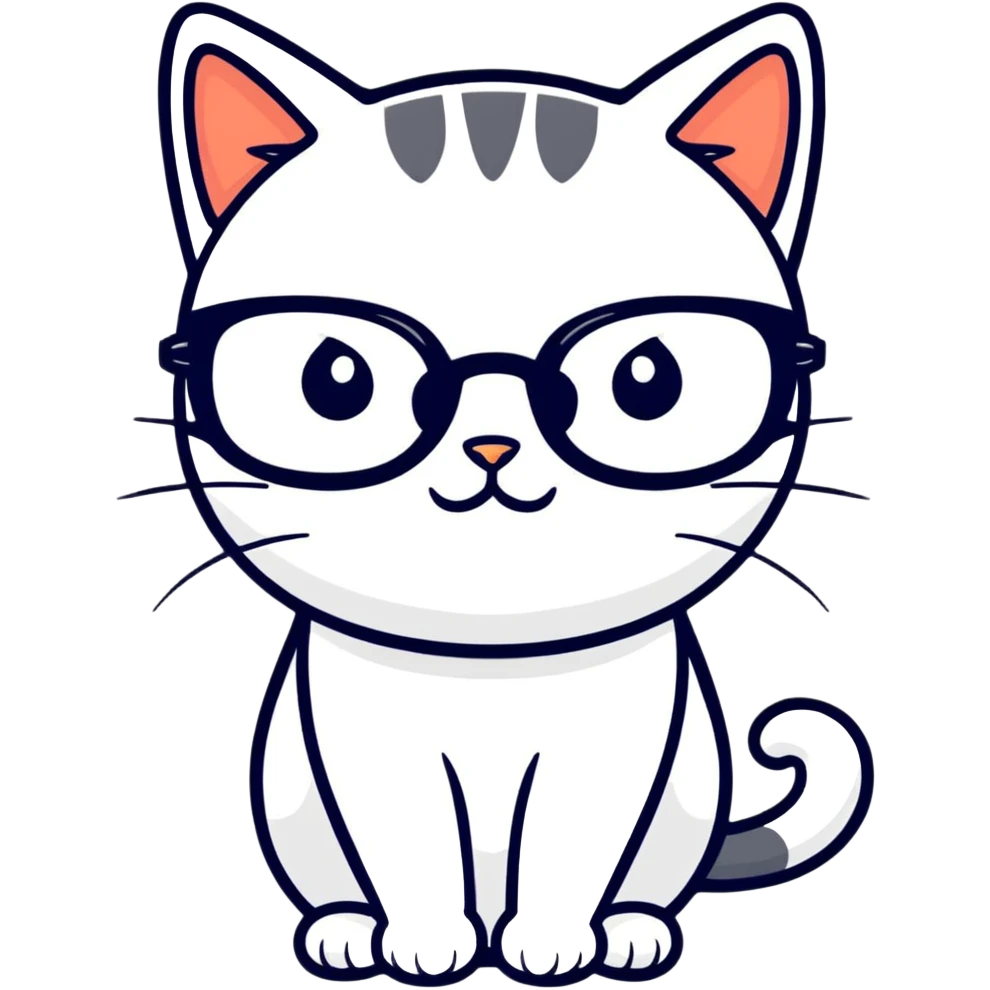 Gato dev con lentes  emoji