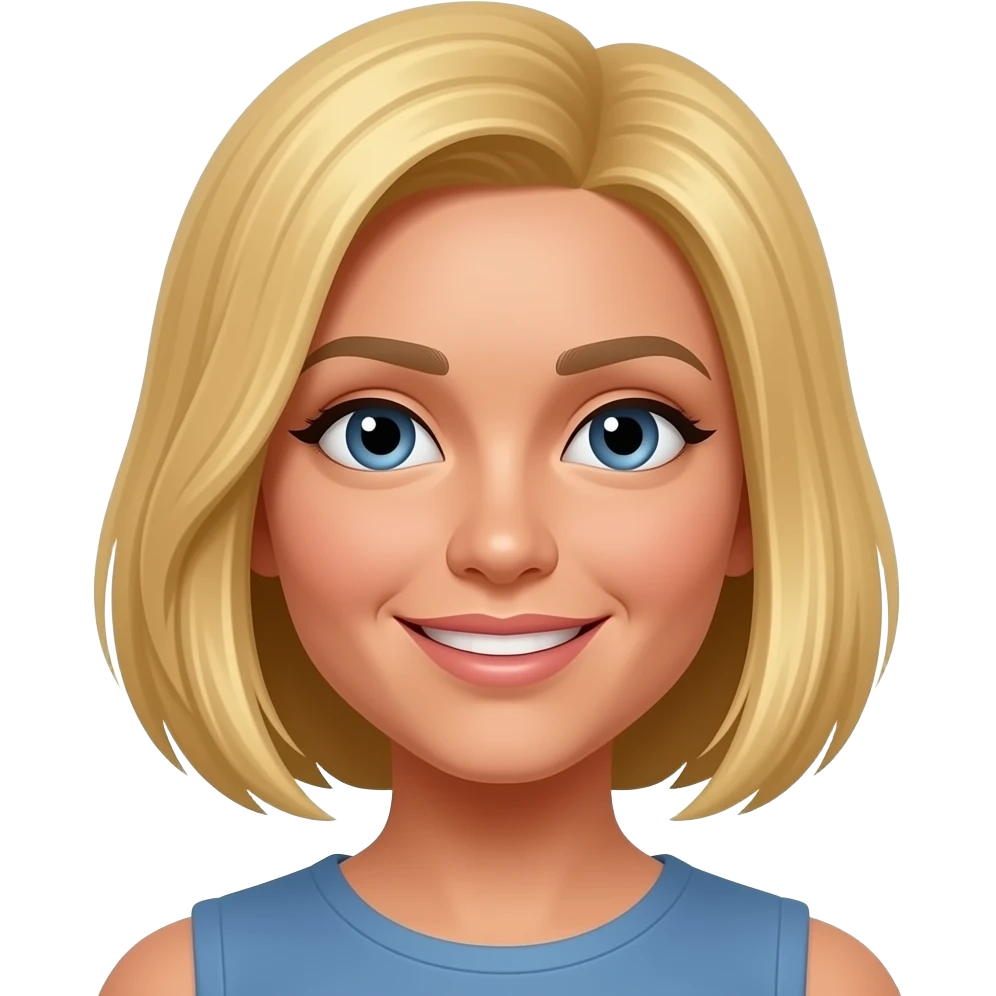 Latina with a blond bob in love emoji