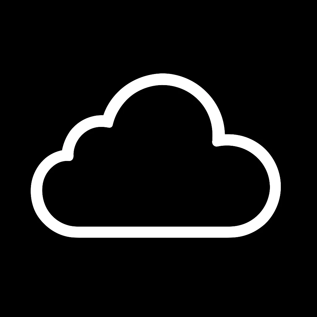 сделай это облако полностью белым и контур на черном фоне emoji