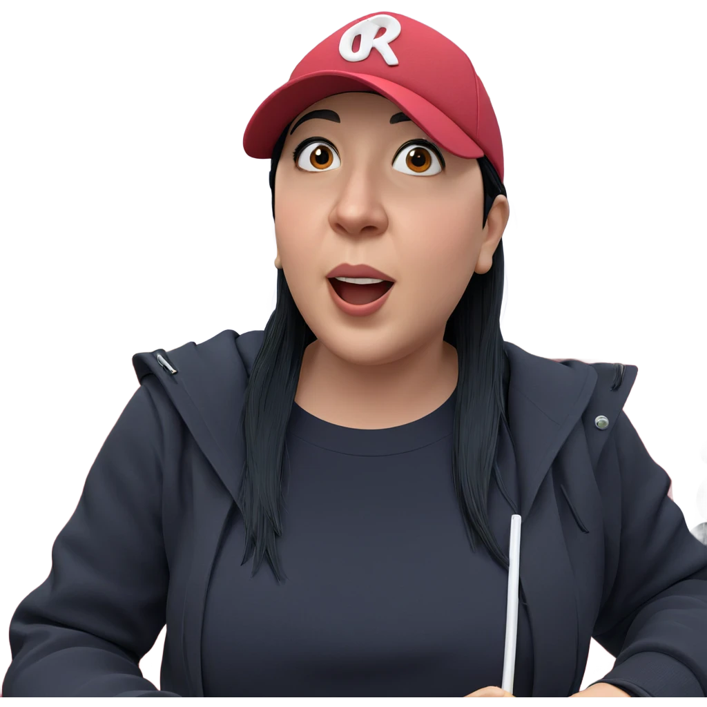 girl with black hair and cap emoji