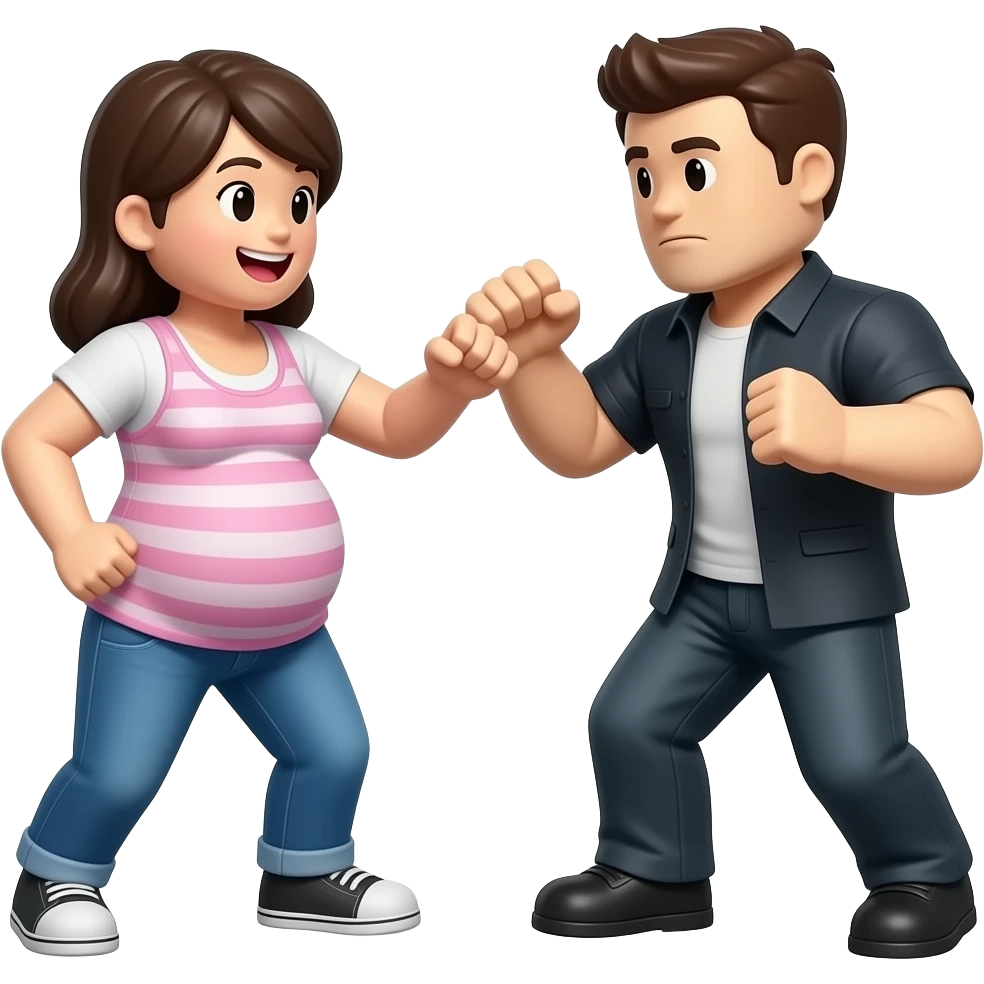 Um Roblox grávida e faz o outro Roblox brigando logo emoji