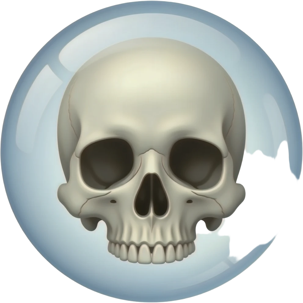 Skull in a bubble emoji