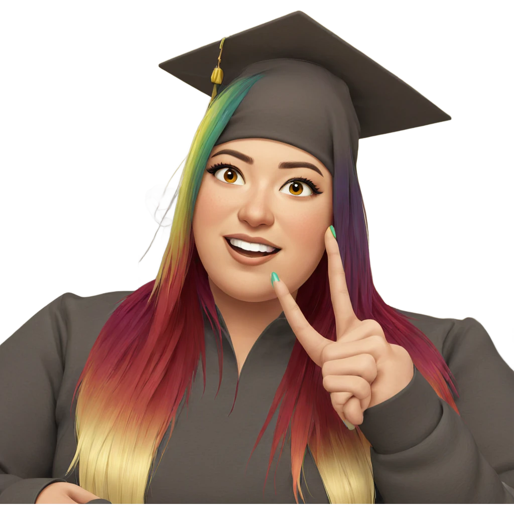 multicolored hair girl portrait emoji
