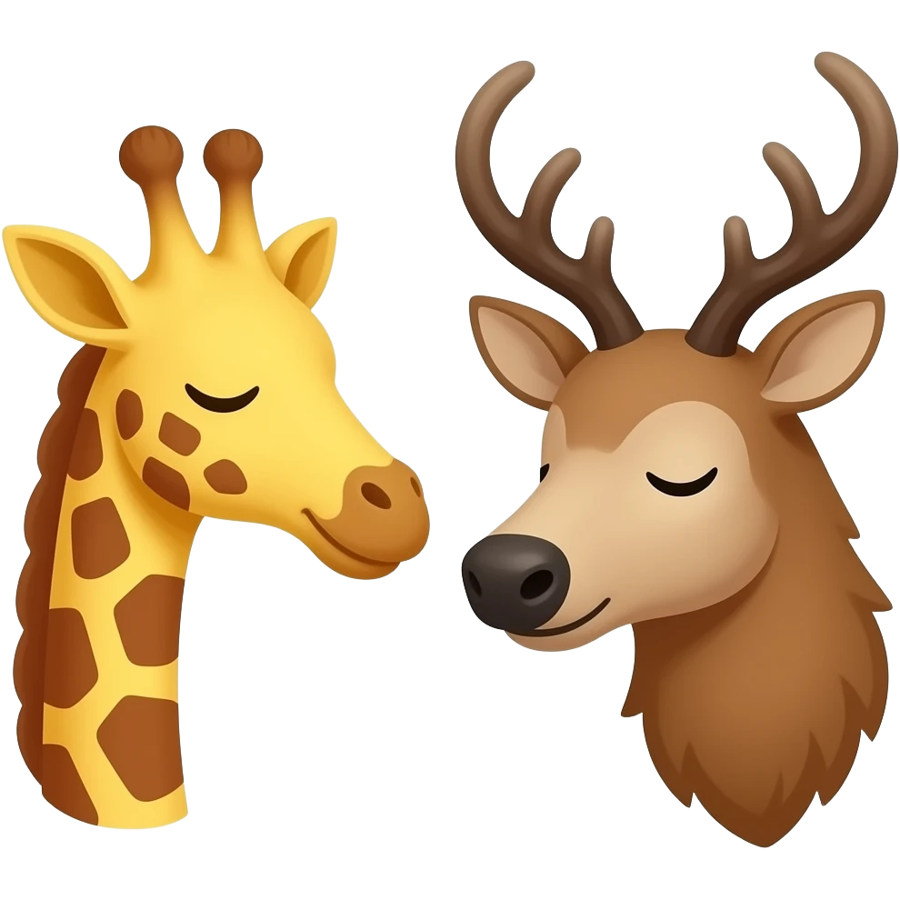 Einfacher Giraffenkopf und Elchkopf schlafen emoji