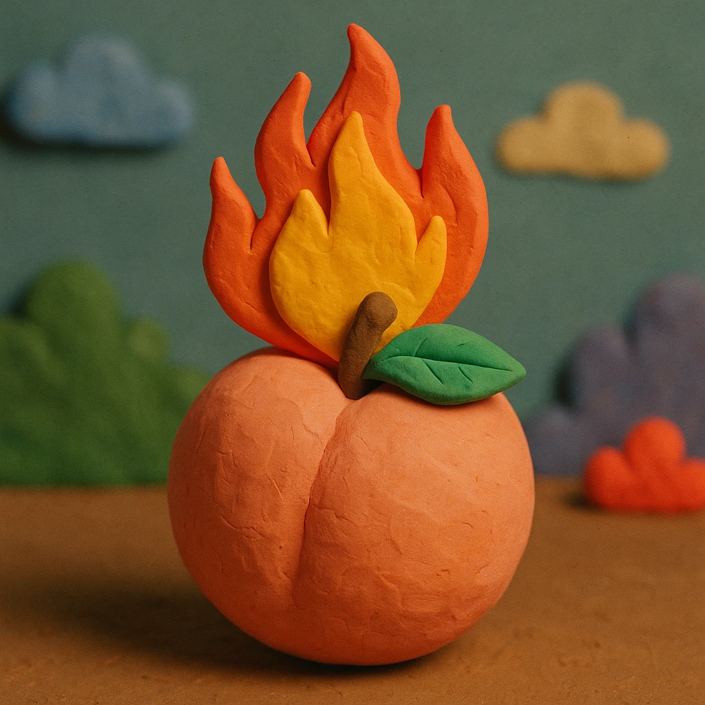 fire peach emoji