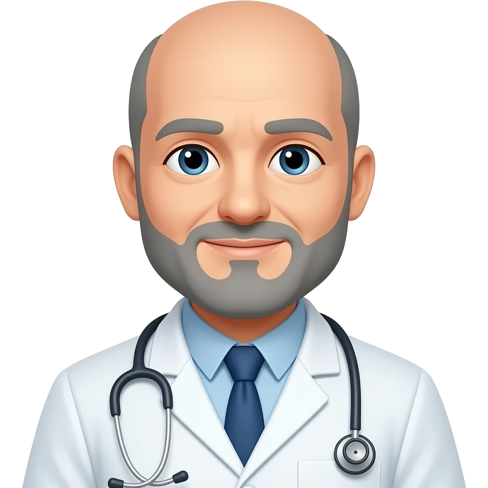 balding doctor with grey goatee emoji