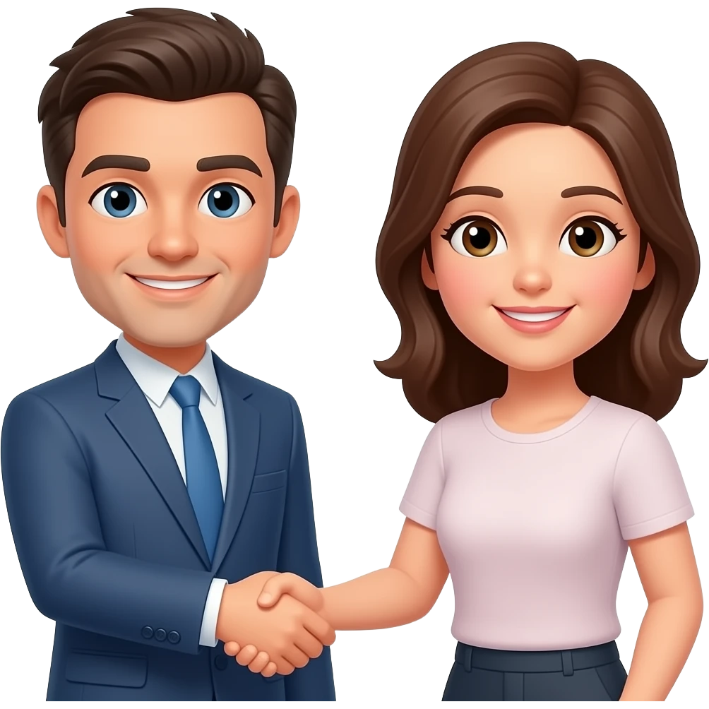Hombre y mujer dándose la mano emoji