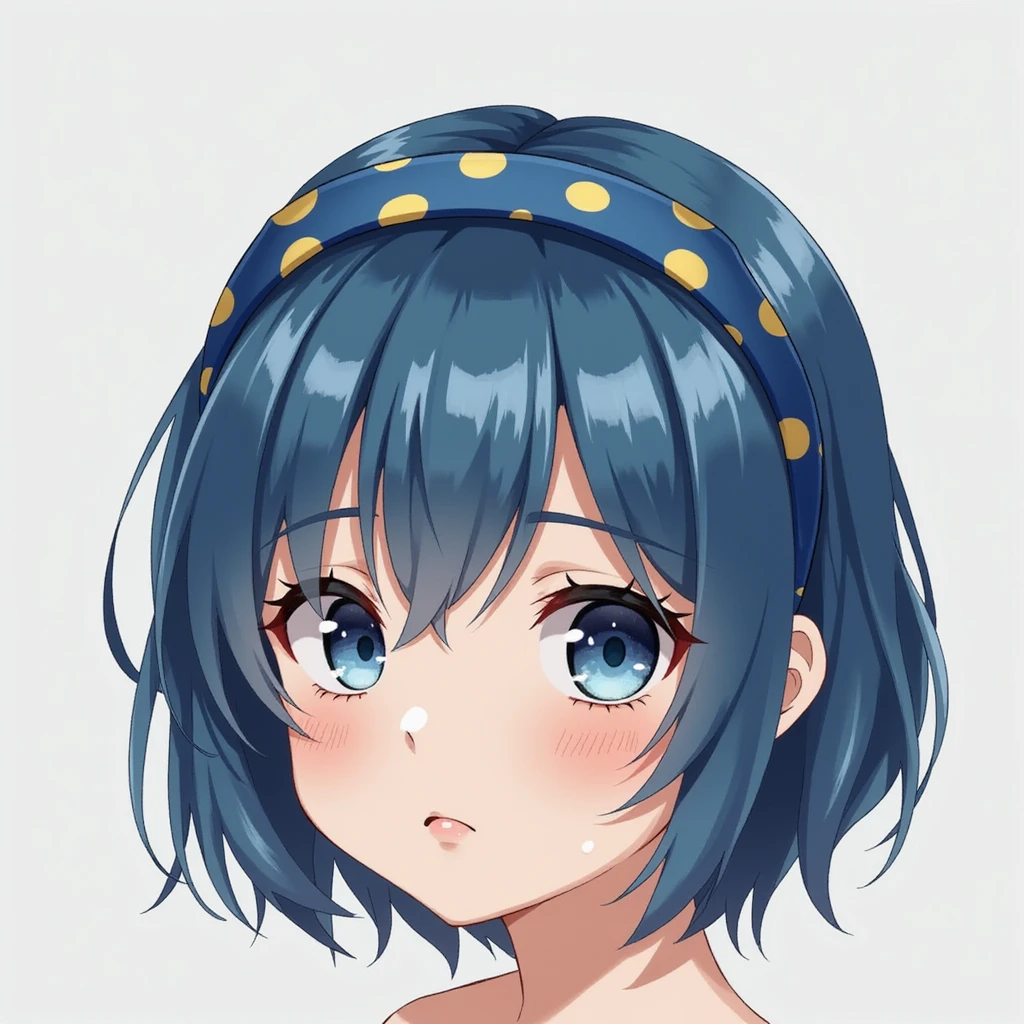 blue hairband with yellow spots, realistic illustration emoji