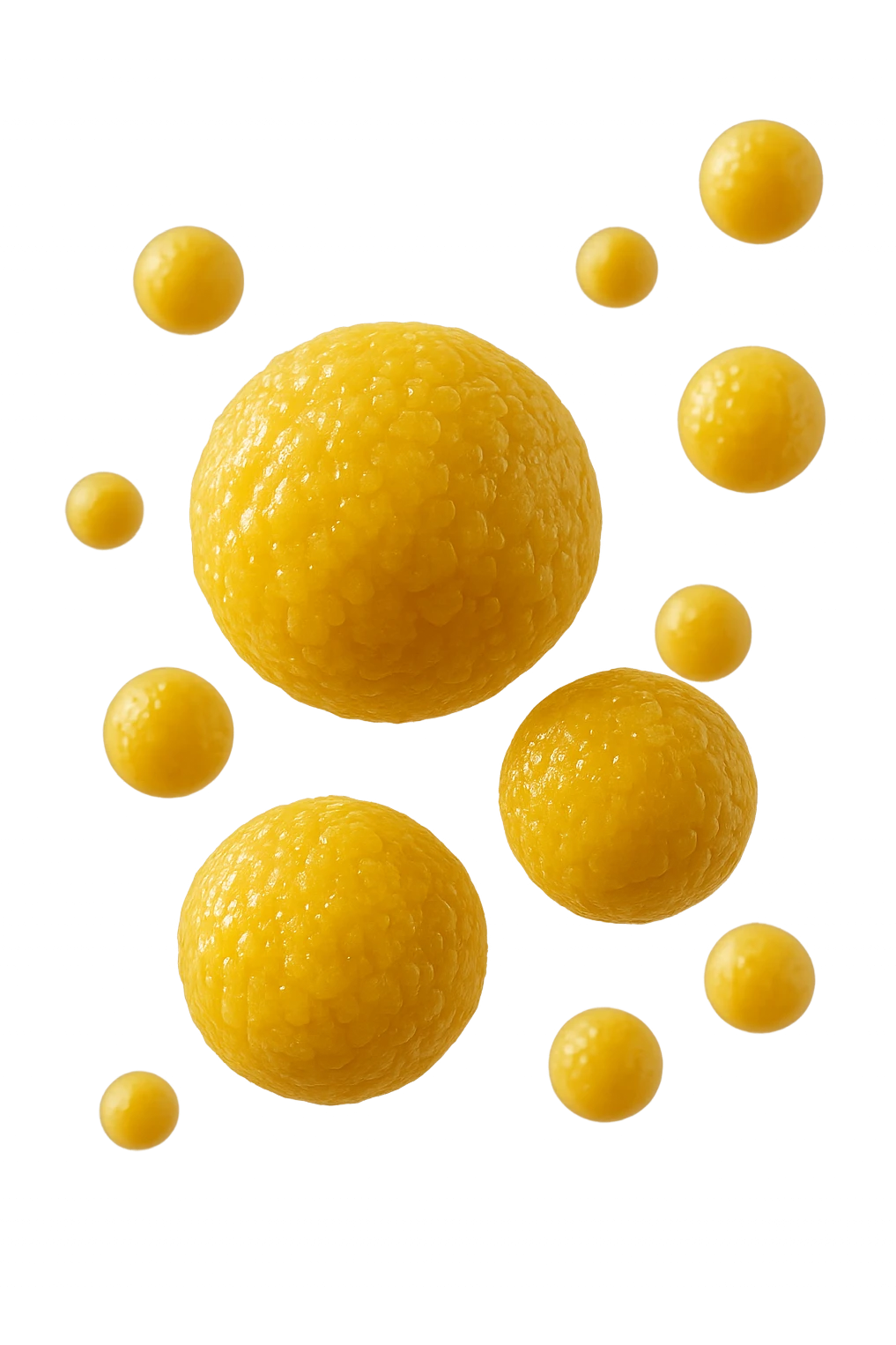 cellule di grasso gialle (adipociti) fluttuano in aria, iperrealistiche 4k emoji