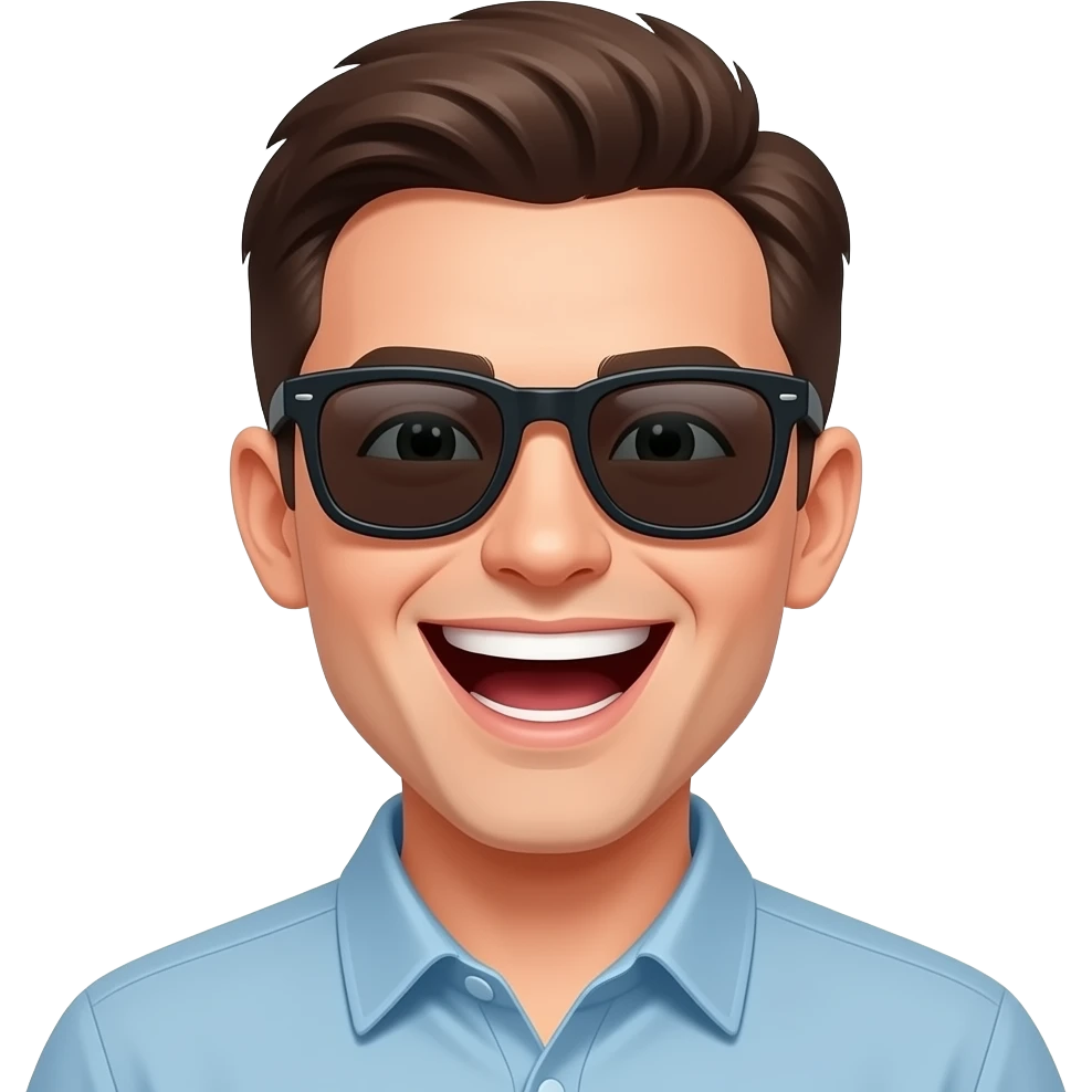 emoji with sunglasses laughing hard emoji