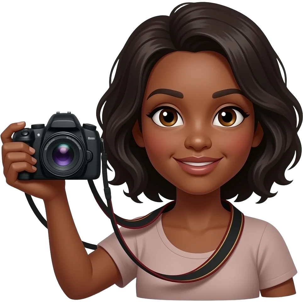 actrice noire avec une camera à coté emoji