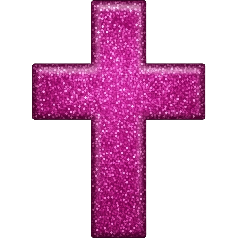cruz sagrada rosa fucshia  brilhante  glitter emoji
