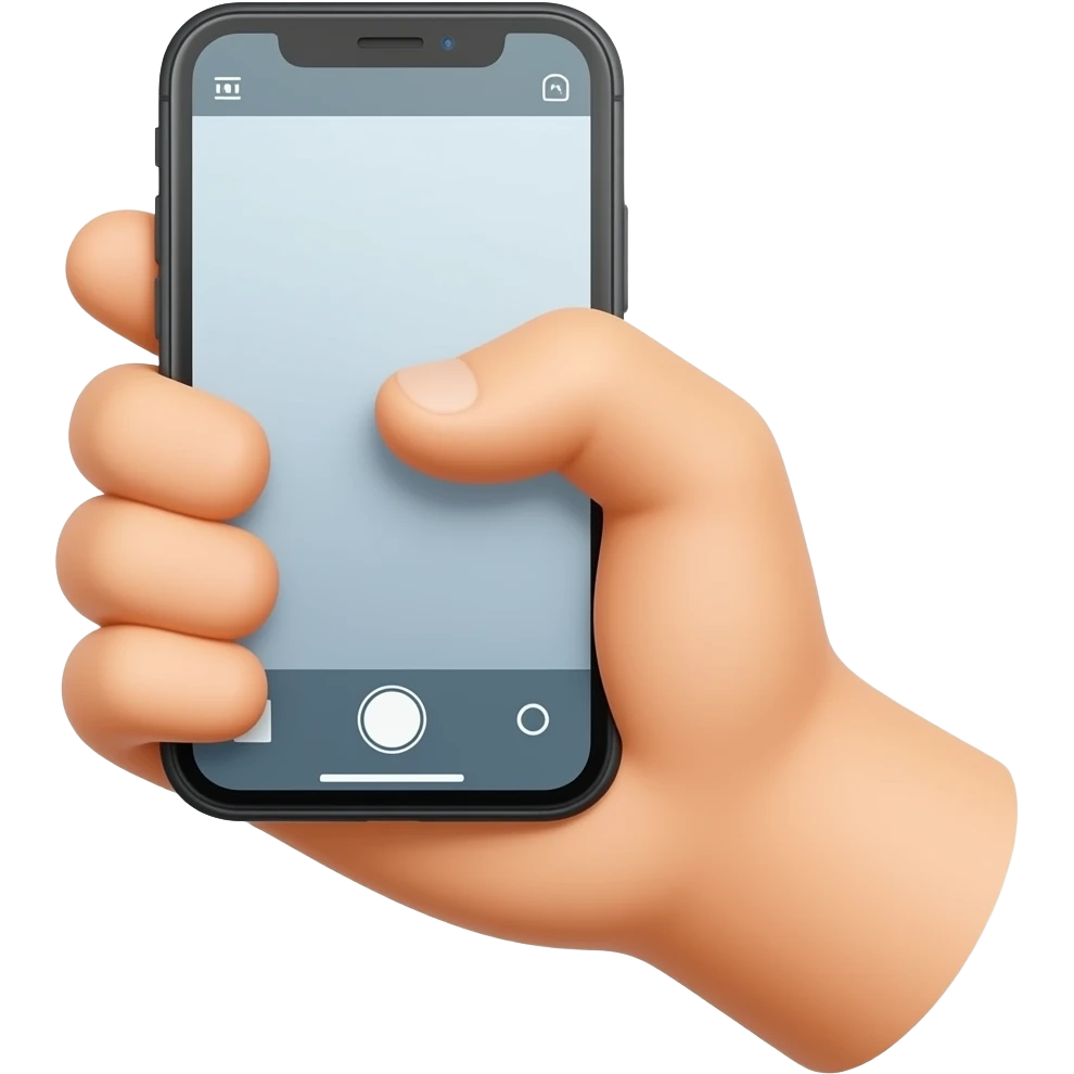 hand taking photo with iphone to a decore emoji