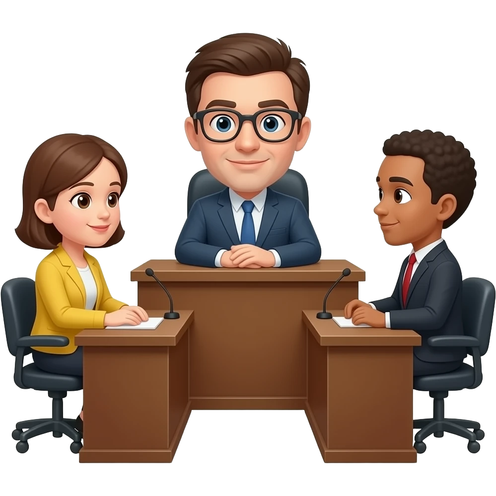 people discussing in a courtroom emoji