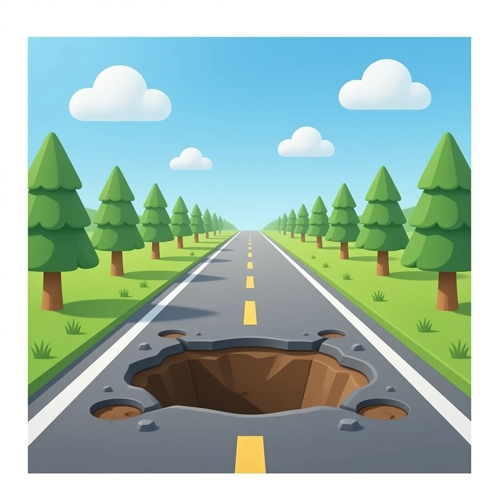 realistic pit on the road emoji