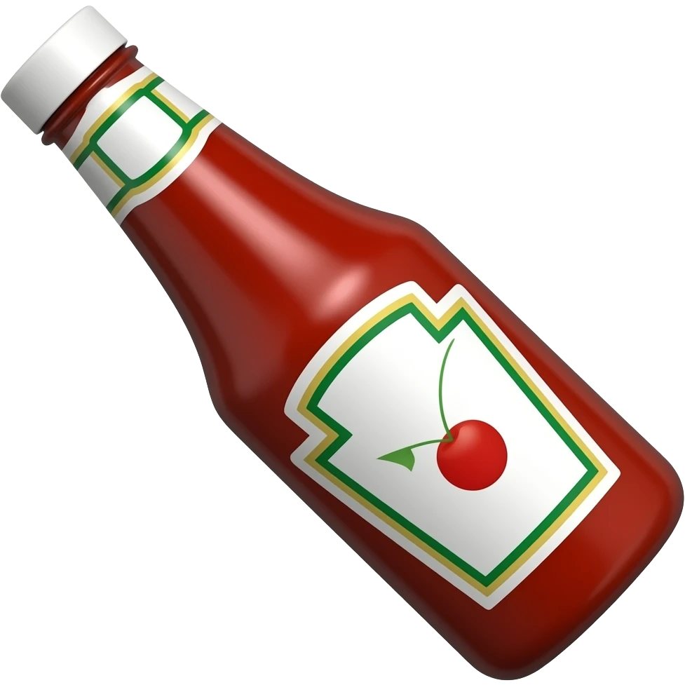 Slant ketchup bottle emoji