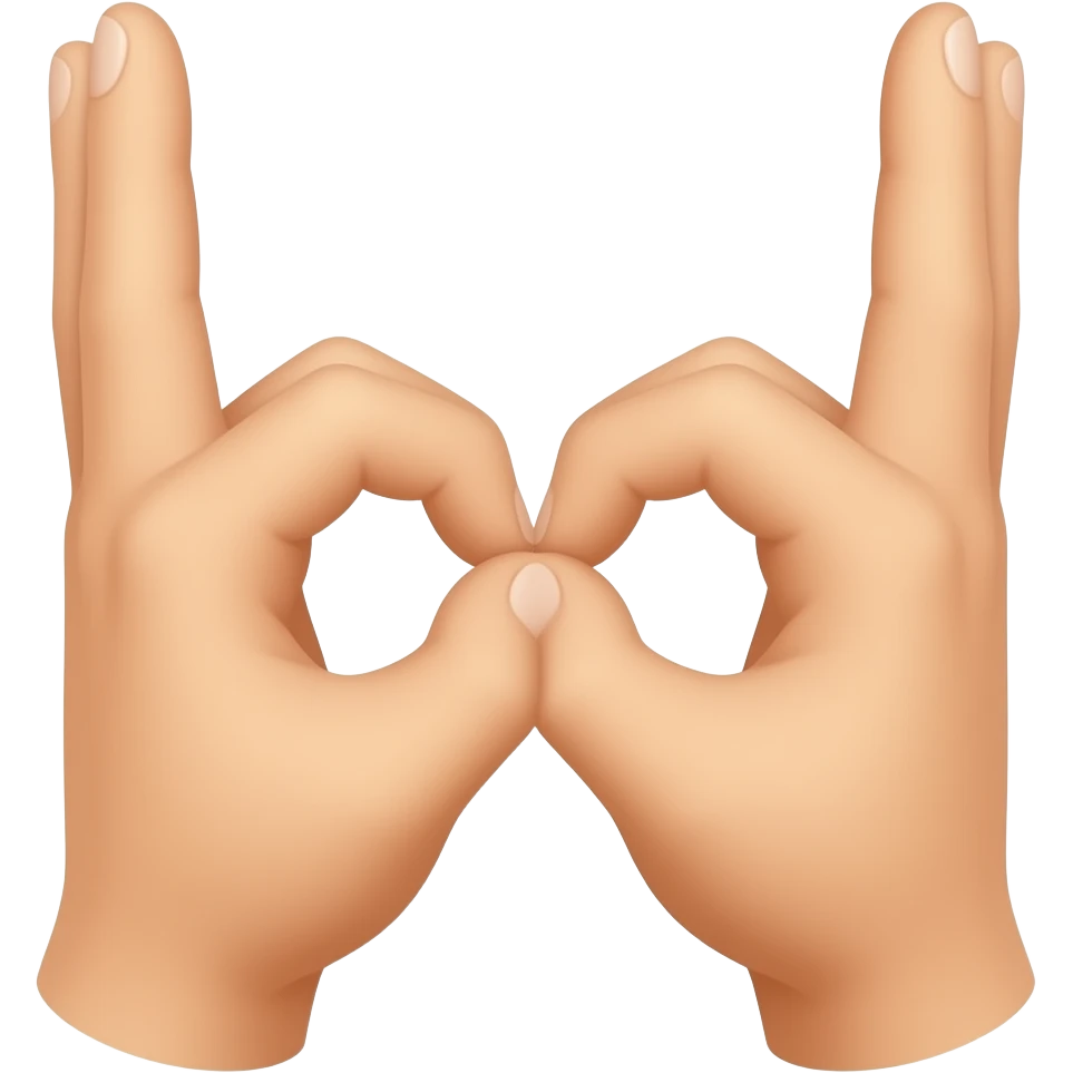 two hands making a letter w with thumbs attached in an upside down v and pointer fingers straight up and pinkies down emoji