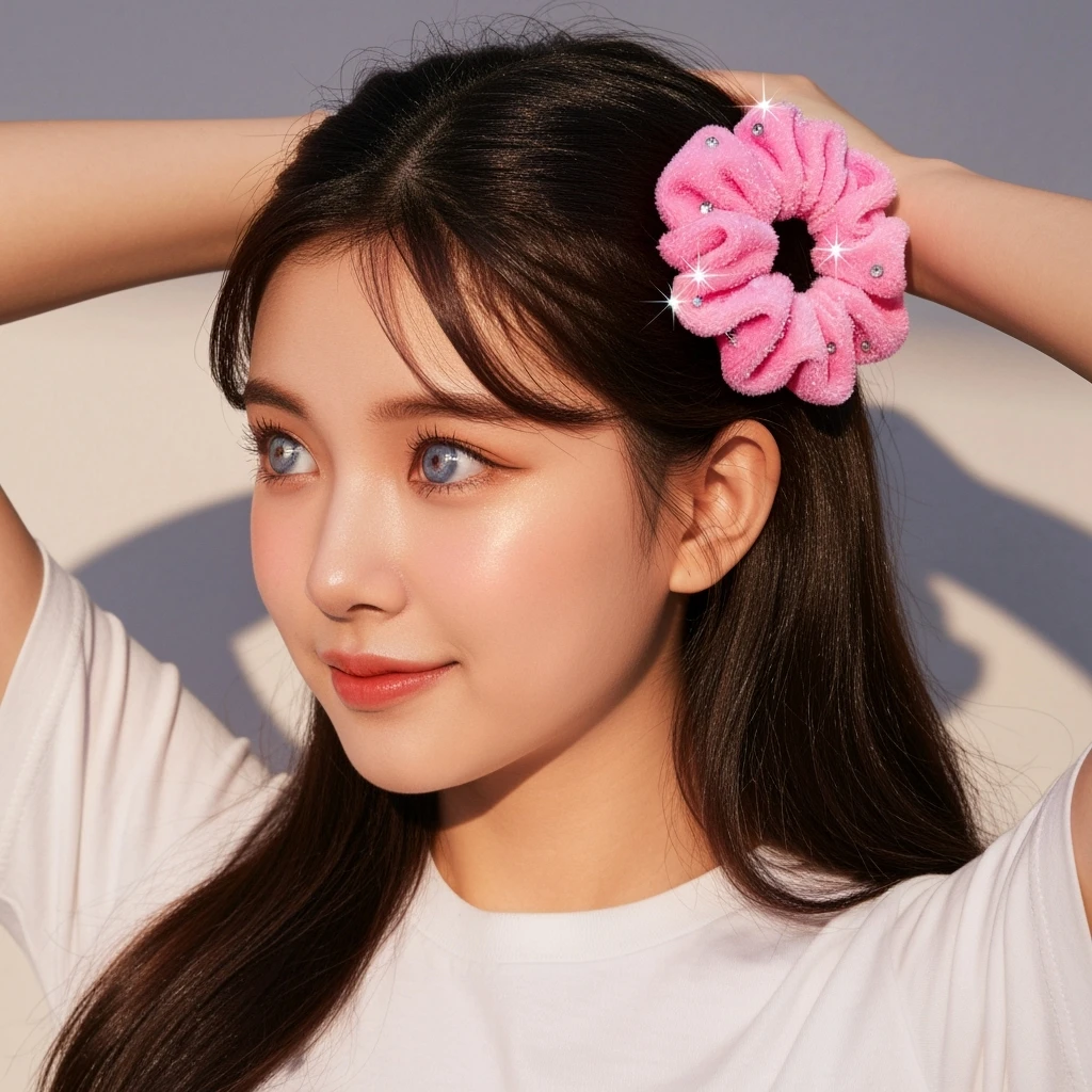 kpop scrunchie, cute, expressive, minimal emoji