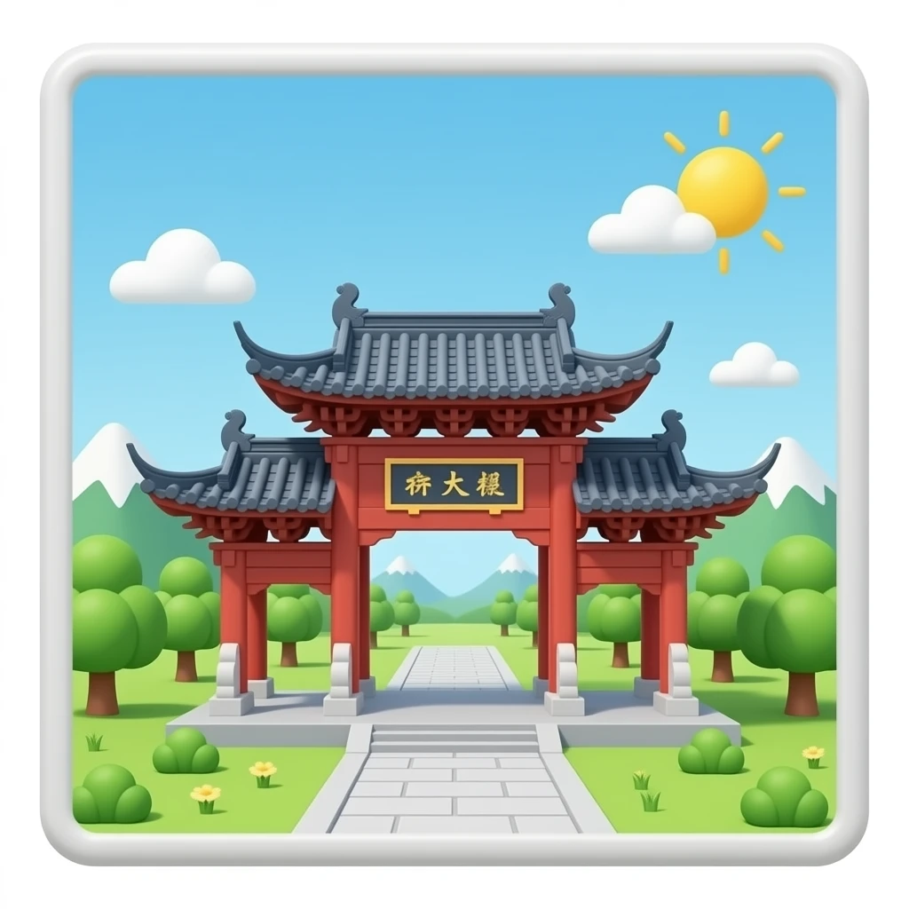 Китай арка в 3д стиле и emoji