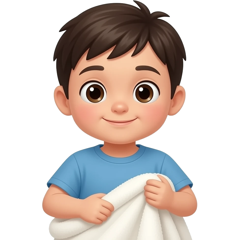 kid fixing the blanket emoji