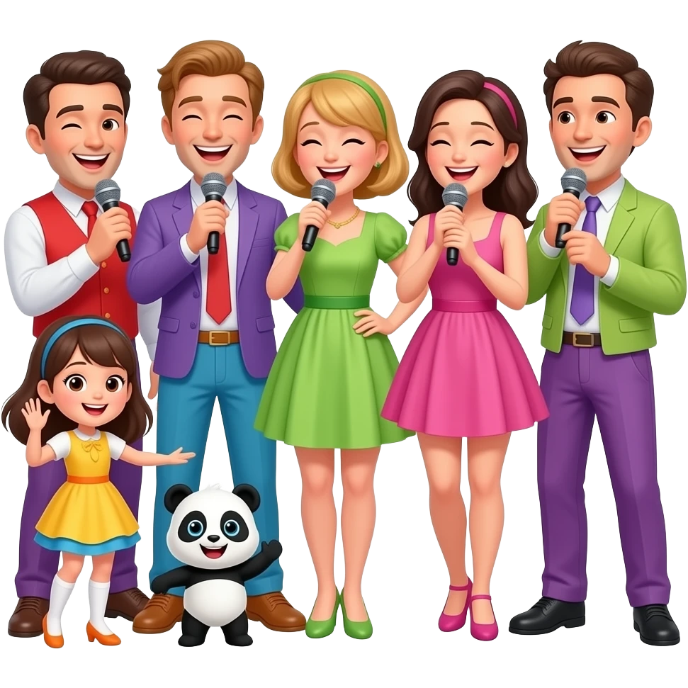 Tinbiriche  3. Son. Hombres    Y 2.  Mujeres    porles.   Los. Trajes   porles. Sus. Intrunmetos. Y los. Microfonos. Y. Cantan. Mentira. Haora. Esta. Kapi. Una.     Mujer. Animados. Ellos. Crecieron.  Con micki. Hay. Una. Cantante. Que. Canta. Pequeño. Panda charaguarete emoji