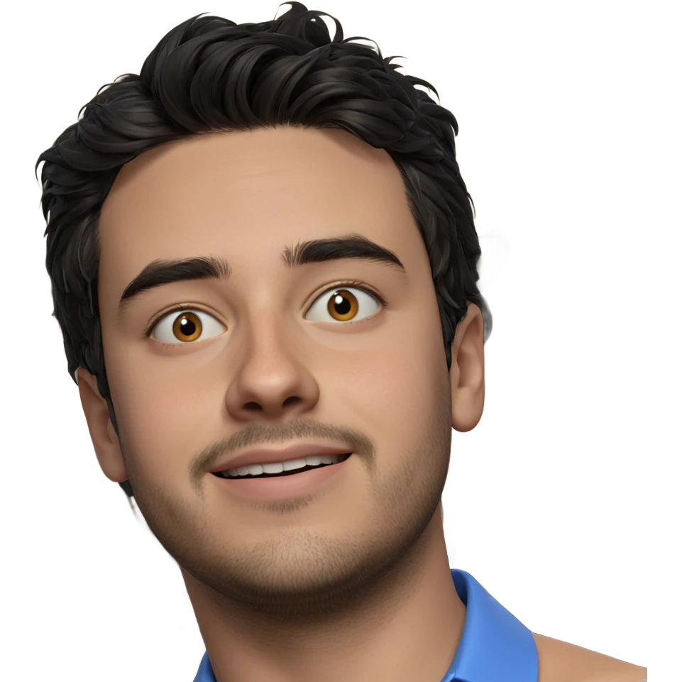 boy in blue shirt portrait emoji