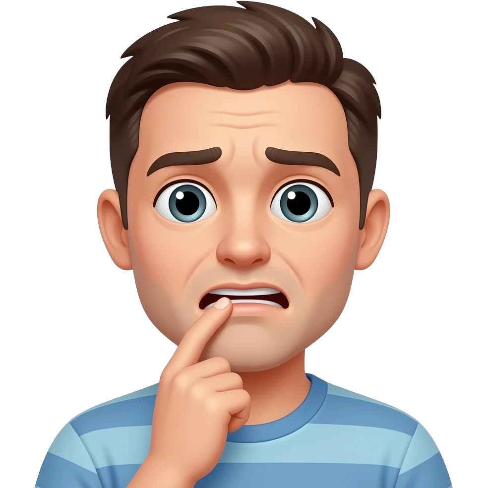 Biting finger "ermm" emoji