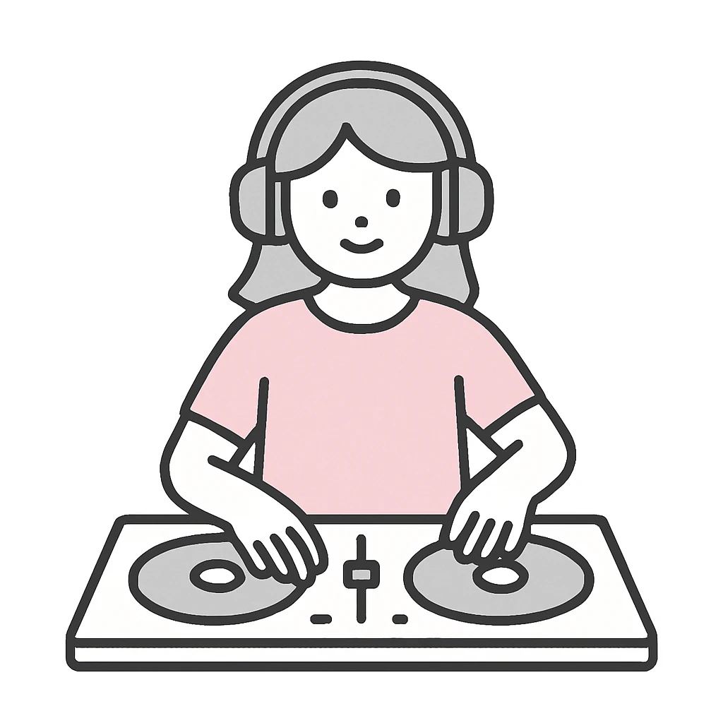 girl playing DJ set emoji