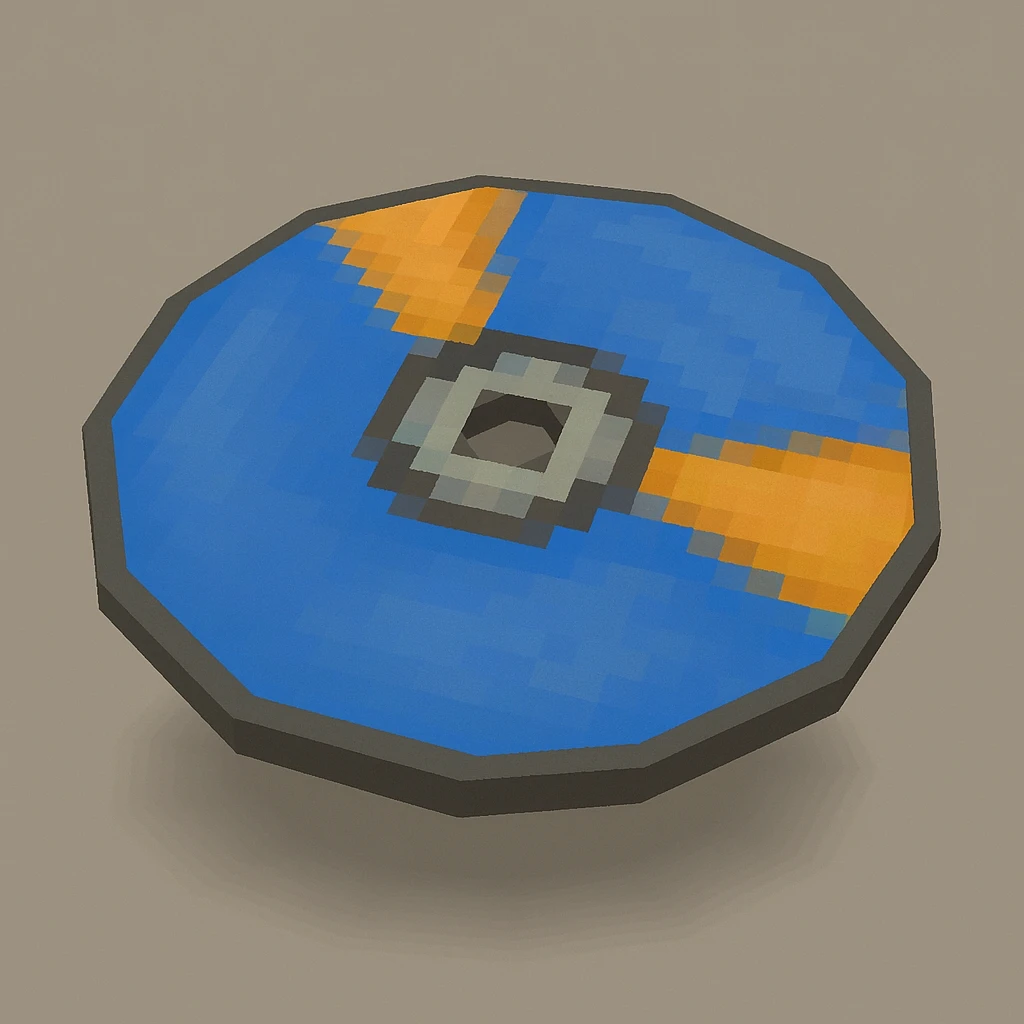 3D style CD disk in blue and orange colors emoji