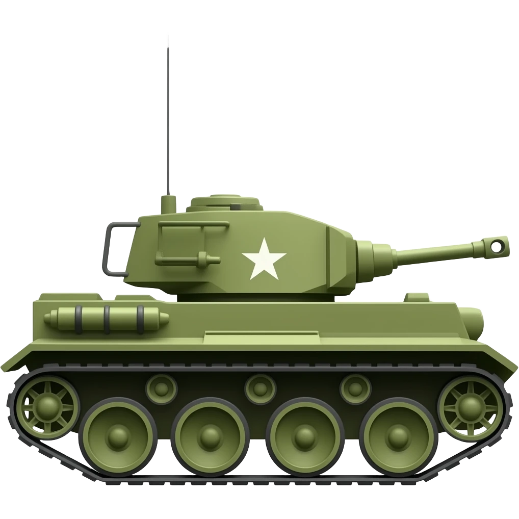 Side view of a tank emoji