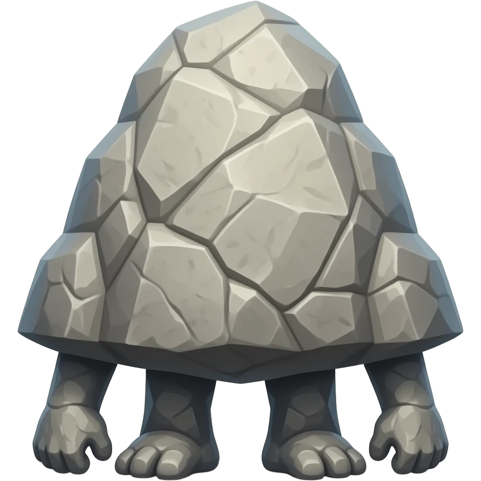 A mountain that has legs and no arms and with stone legs Giant emoji