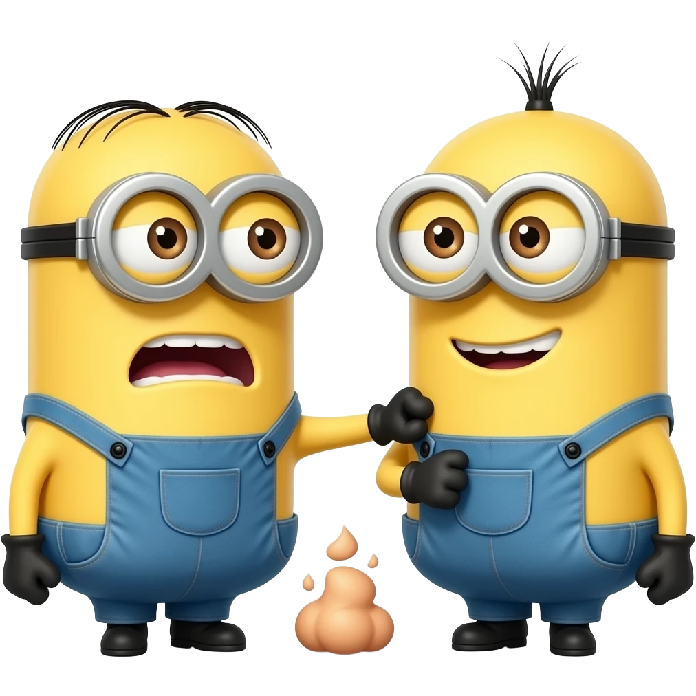 MAKE ME AN EMOJI WHERE HUMAN I AM SLAPPING MY BIG FAT GUT AND GIGGLING WHILE FARTING MINION emoji