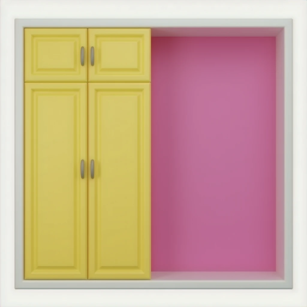 yellow pink  Closet Wall Section  inspired by Barbie colour palette emoji