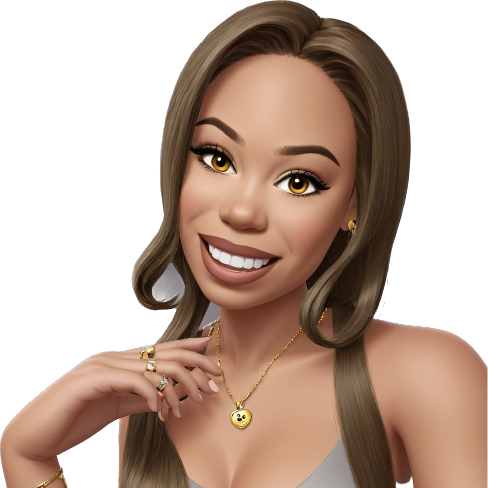 smiling girl with jewelry indoors emoji