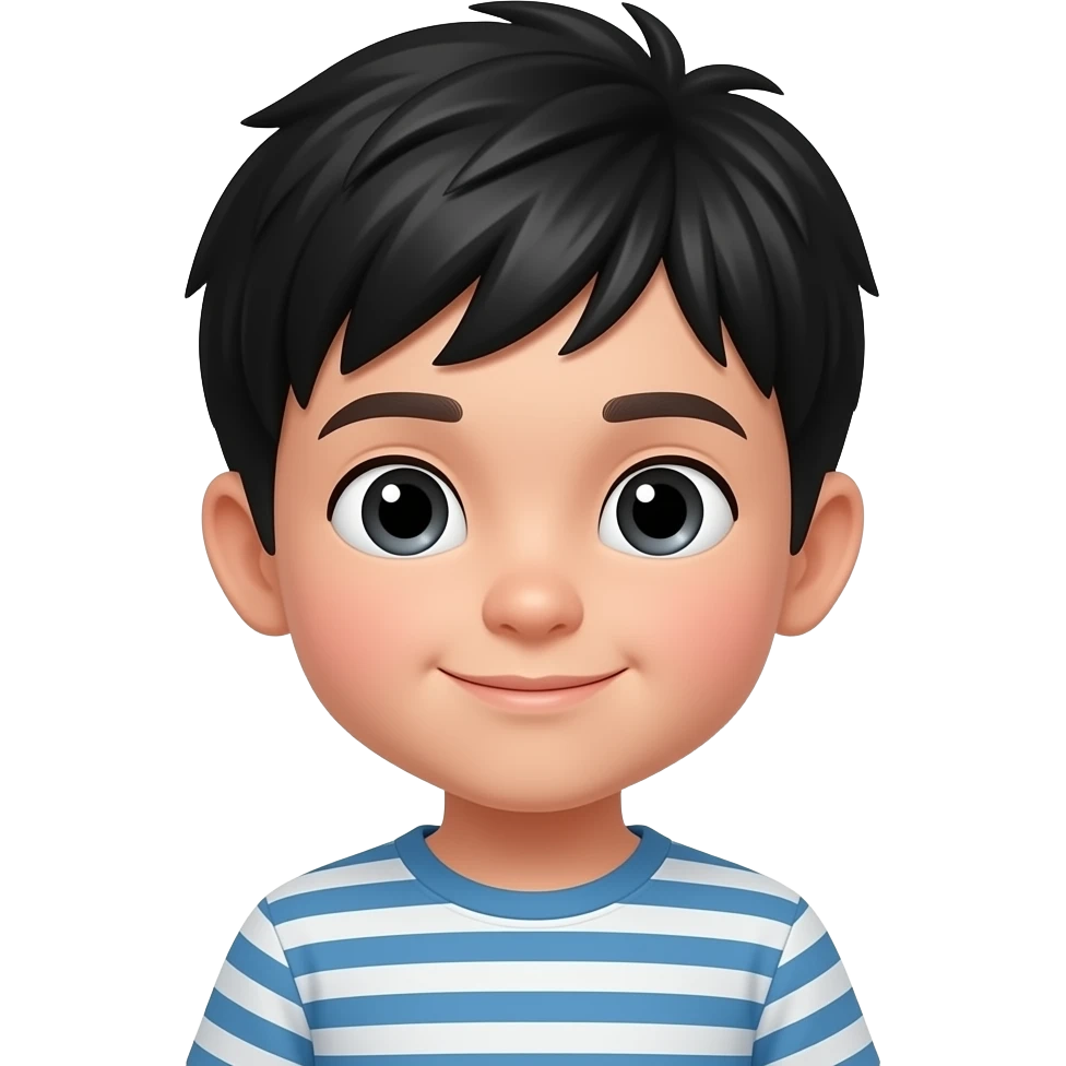 Niño pequeño pelo negro emoji