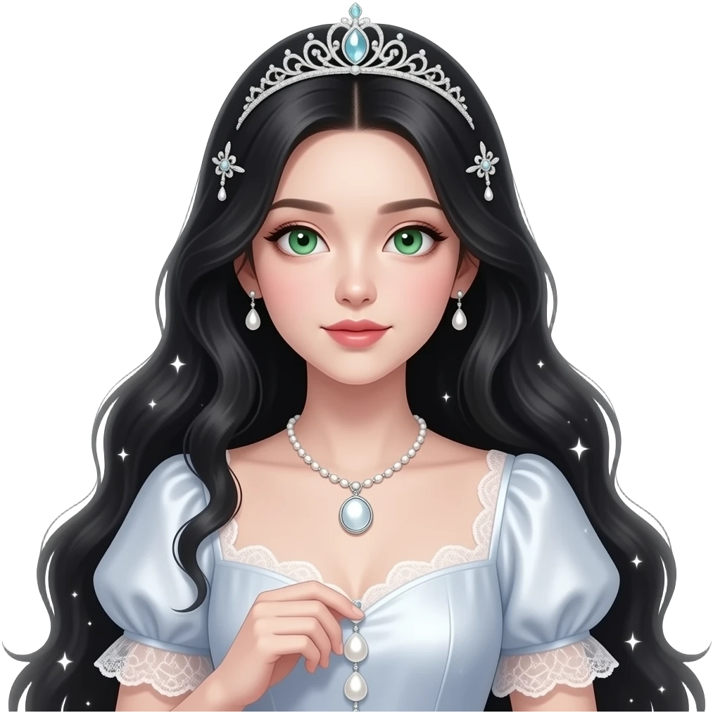 Pretty beautiful animesque style anime gorgeous aesthetic lady with many details and accessories emoji