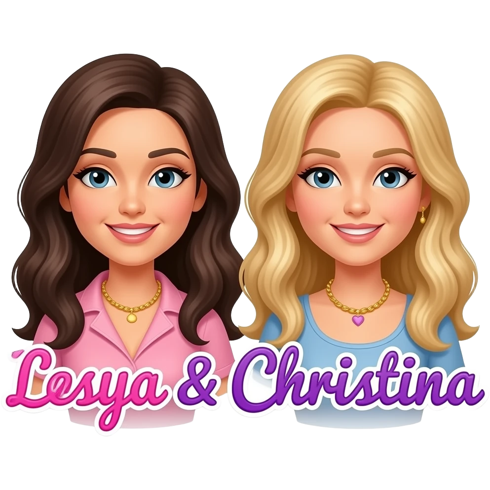 the names Tonya & Christina in a beautiful shiney lesbian colored font emoji