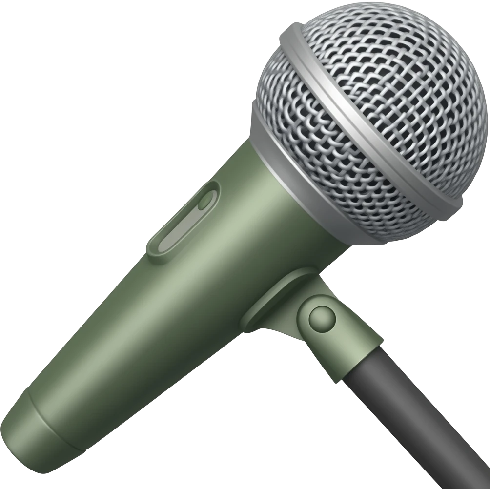 dark olive green microphone emoji