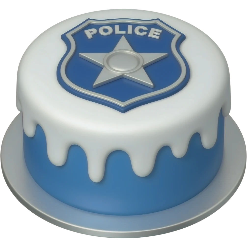 Law enforcement cake with frosting emoji