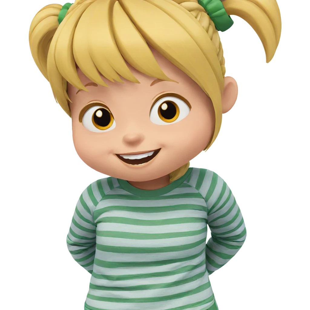 blonde girl with twintails smiling emoji