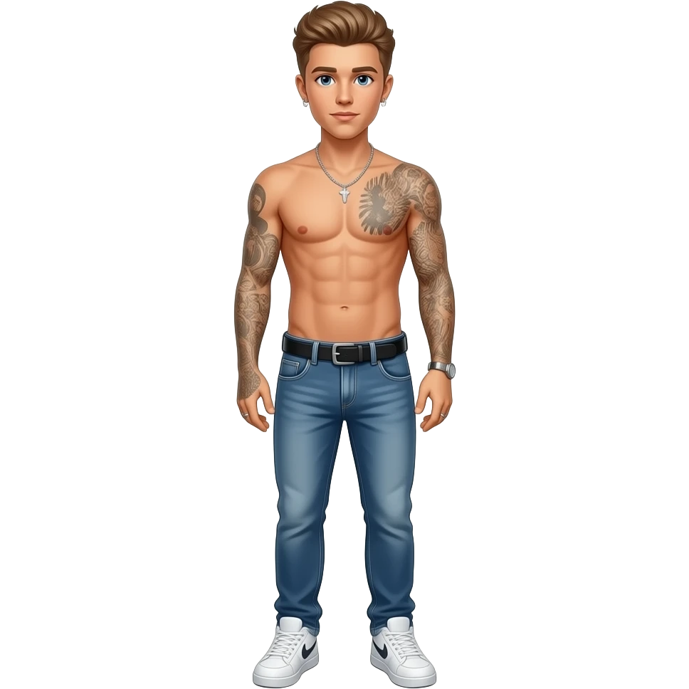 Justin Bieber naked full body tall emoji